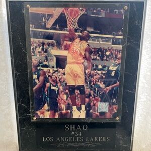 Los Angeles Lakers Shaq Framed Plaque - Black Marble Look